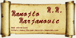 Manojlo Marjanović vizit kartica